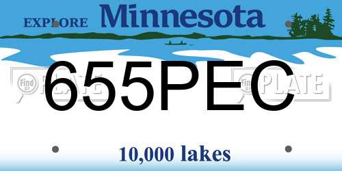 655PEC Minnesota License Plate