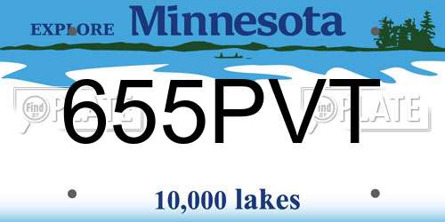 655PVT Minnesota License Plate