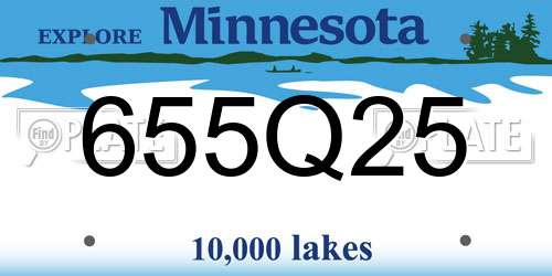 655Q25 Minnesota License Plate
