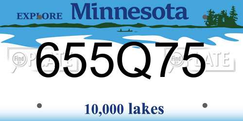 655Q75 Minnesota License Plate
