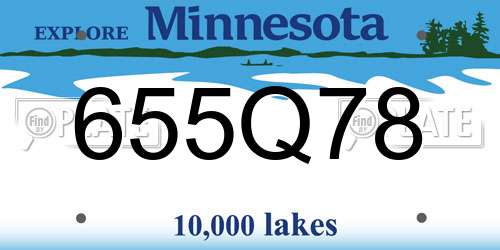 655Q78 Minnesota License Plate