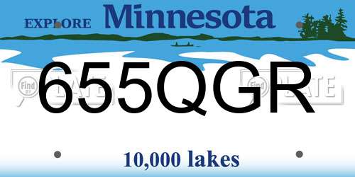 655QGR Minnesota License Plate