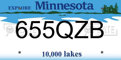 655QZB Minnesota License Plate