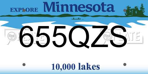 655QZS Minnesota License Plate