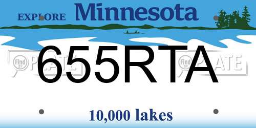 655RTA Minnesota License Plate