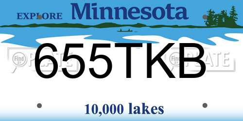 655TKB Minnesota License Plate