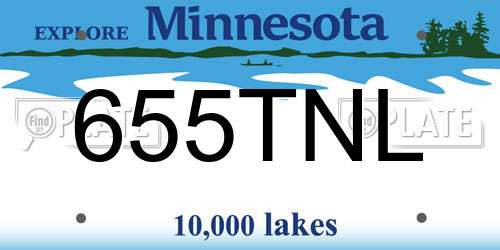 655TNL Minnesota License Plate