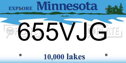 655VJG Minnesota License Plate