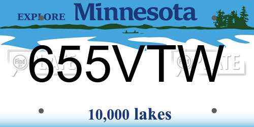 655VTW Minnesota License Plate