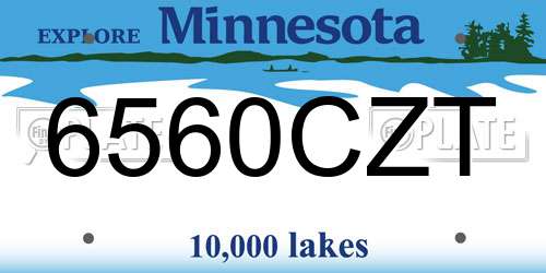 6560CZT Minnesota License Plate