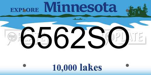 6562SO Minnesota License Plate