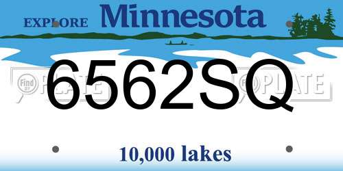 6562SQ Minnesota License Plate