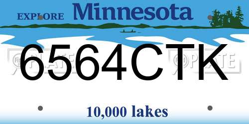 6564CTK Minnesota License Plate