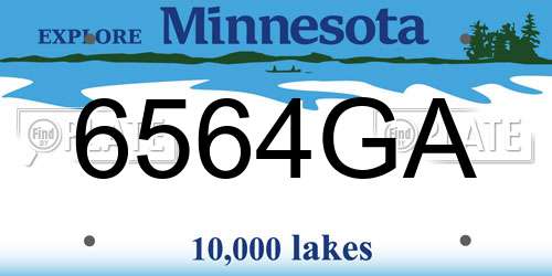 6564GA Minnesota License Plate