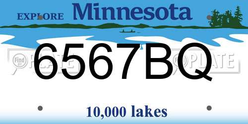 6567BQ Minnesota License Plate