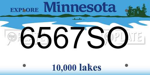 6567SO Minnesota License Plate