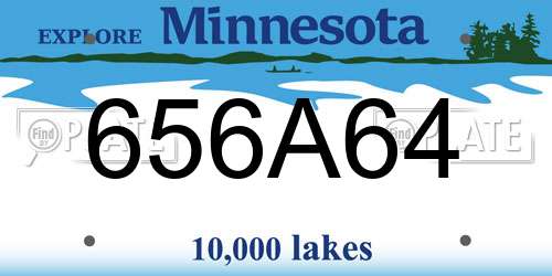 656A64 Minnesota License Plate