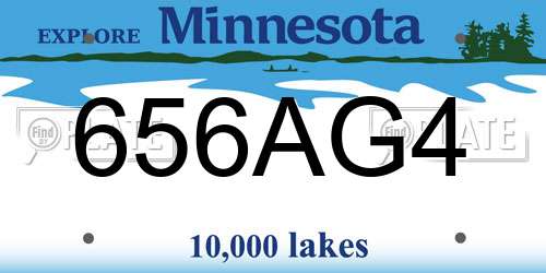 656AG4 Minnesota License Plate