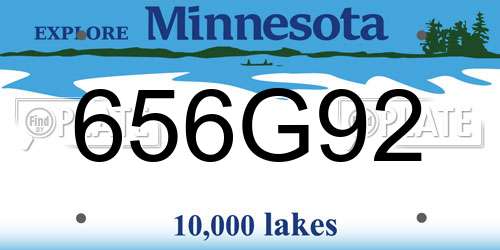 656G92 Minnesota License Plate