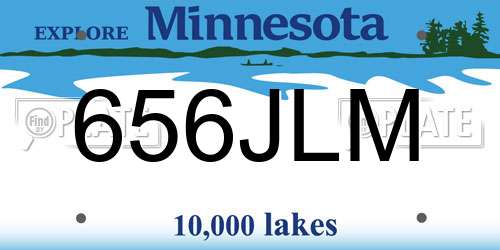 656JLM Minnesota License Plate