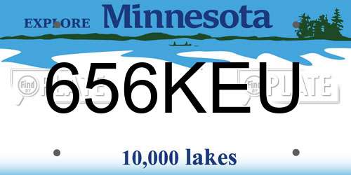 656KEU Minnesota License Plate