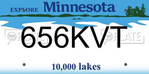 656KVT Minnesota License Plate