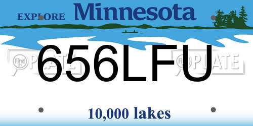 656LFU Minnesota License Plate