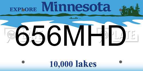 656MHD Minnesota License Plate