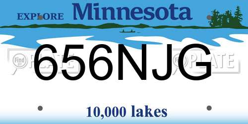 656NJG Minnesota License Plate