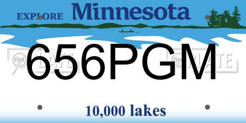 656PGM Minnesota License Plate