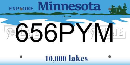 656PYM Minnesota License Plate