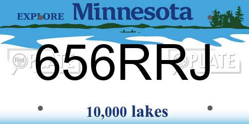 656RRJ Minnesota License Plate