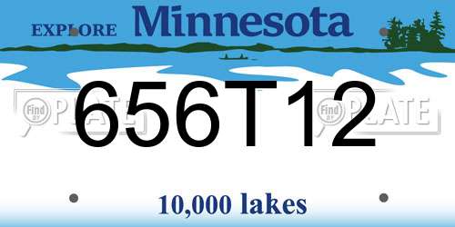 656T12 Minnesota License Plate