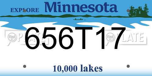 656T17 Minnesota License Plate