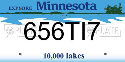 656TI7 Minnesota License Plate