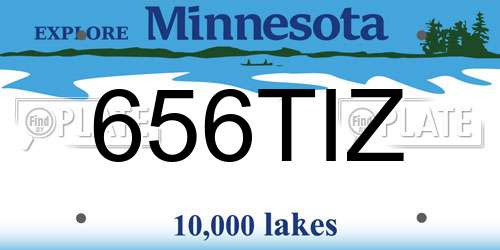656TIZ Minnesota License Plate