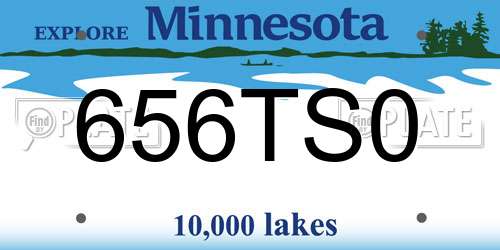 656TS0 Minnesota License Plate