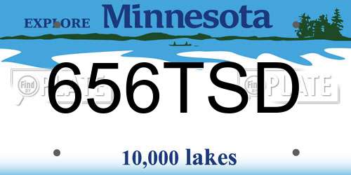 656TSD Minnesota License Plate
