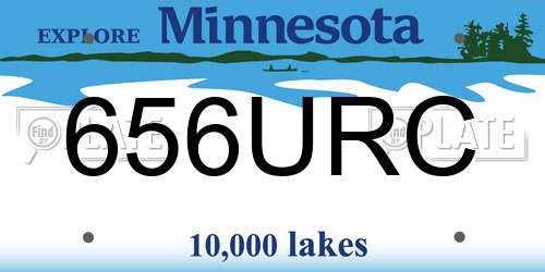 656URC Minnesota License Plate