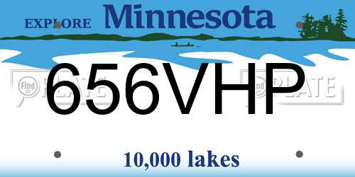 656VHP Minnesota License Plate