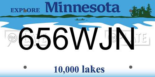 656WJN Minnesota License Plate