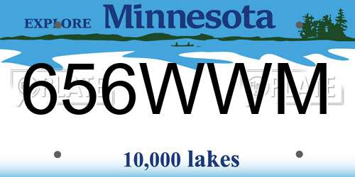 656WWM Minnesota License Plate