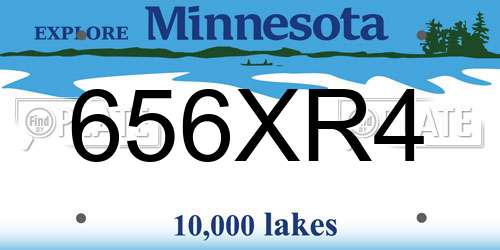 656XR4 Minnesota License Plate