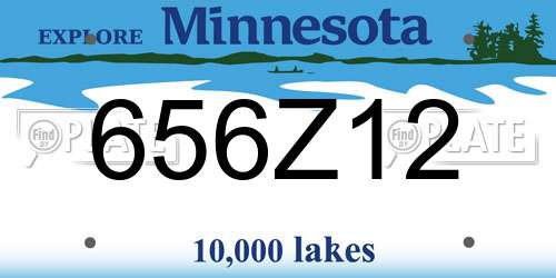 656Z12 Minnesota License Plate