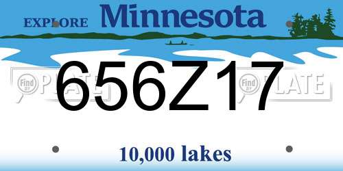 656Z17 Minnesota License Plate