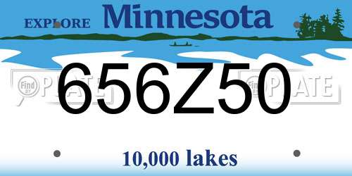 656Z50 Minnesota License Plate