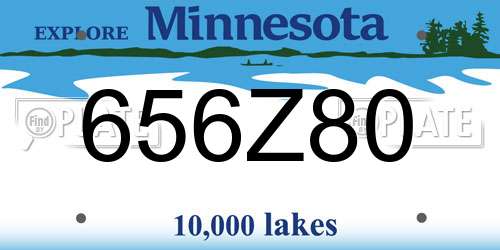 656Z80 Minnesota License Plate