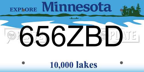 656ZBD Minnesota License Plate