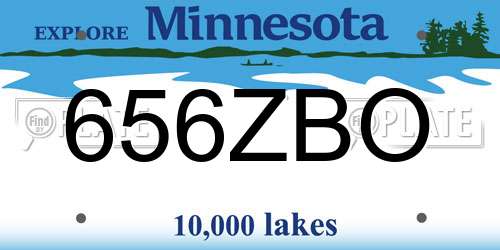656ZBO Minnesota License Plate