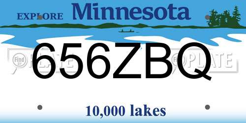 656ZBQ Minnesota License Plate